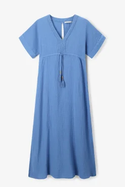 Blauwe kaftan maxi-jurk