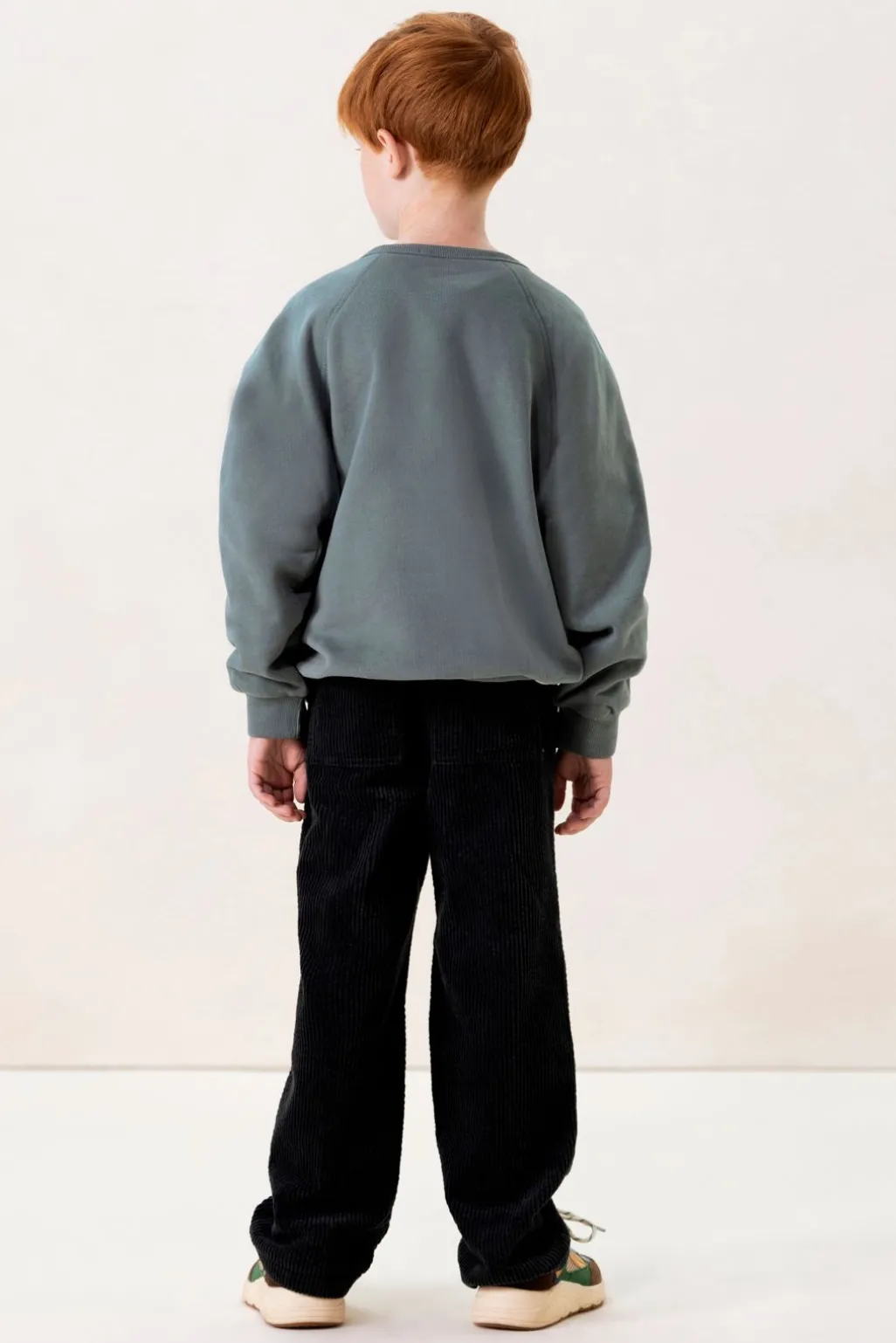 Blauwe raglan sweater met artwork