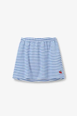 Blauwe rok met streeppatroon