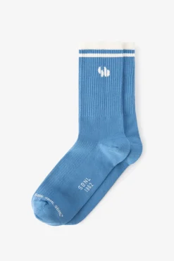 Blauwe sokken met logo