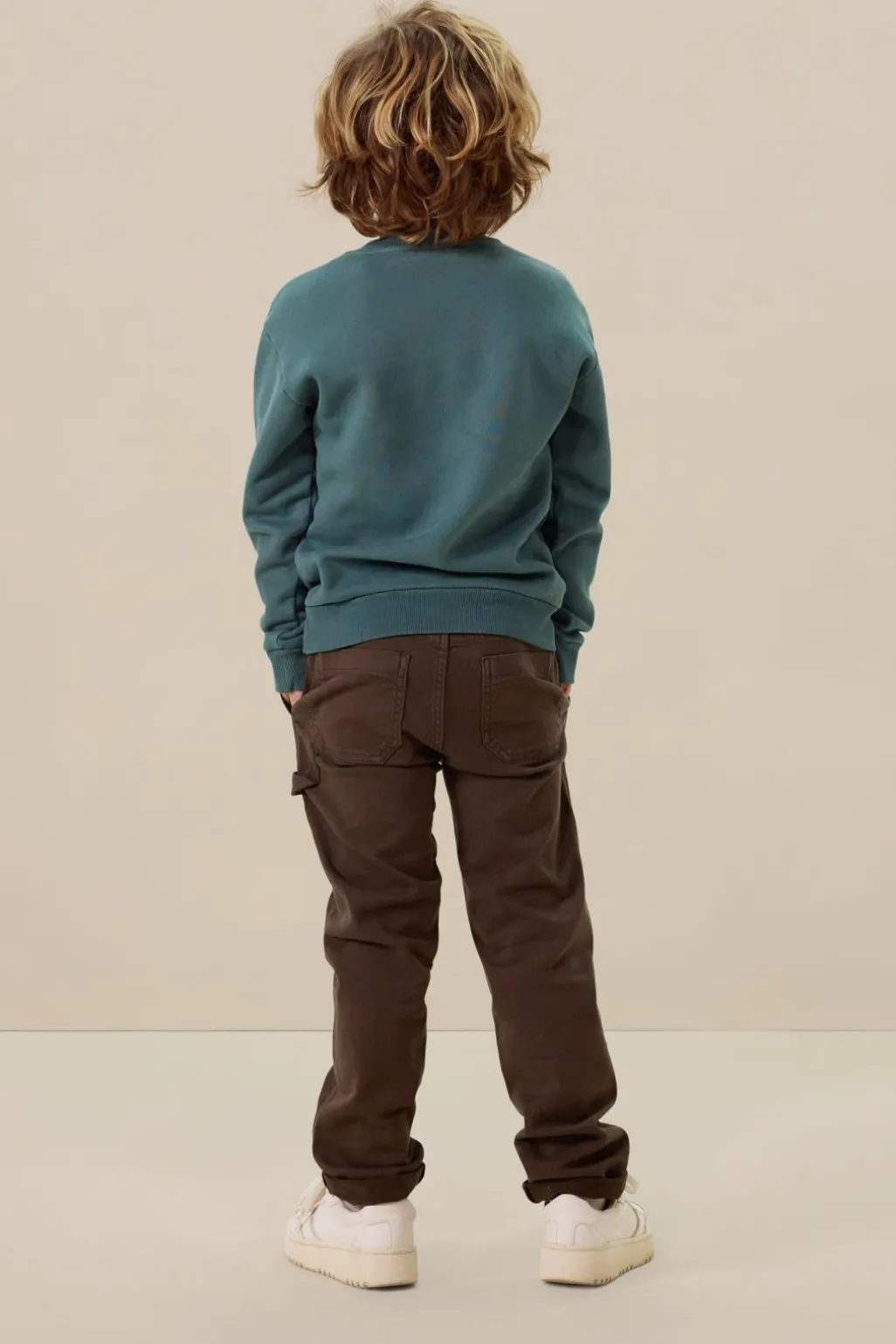 Blauwe sweater met fiets
