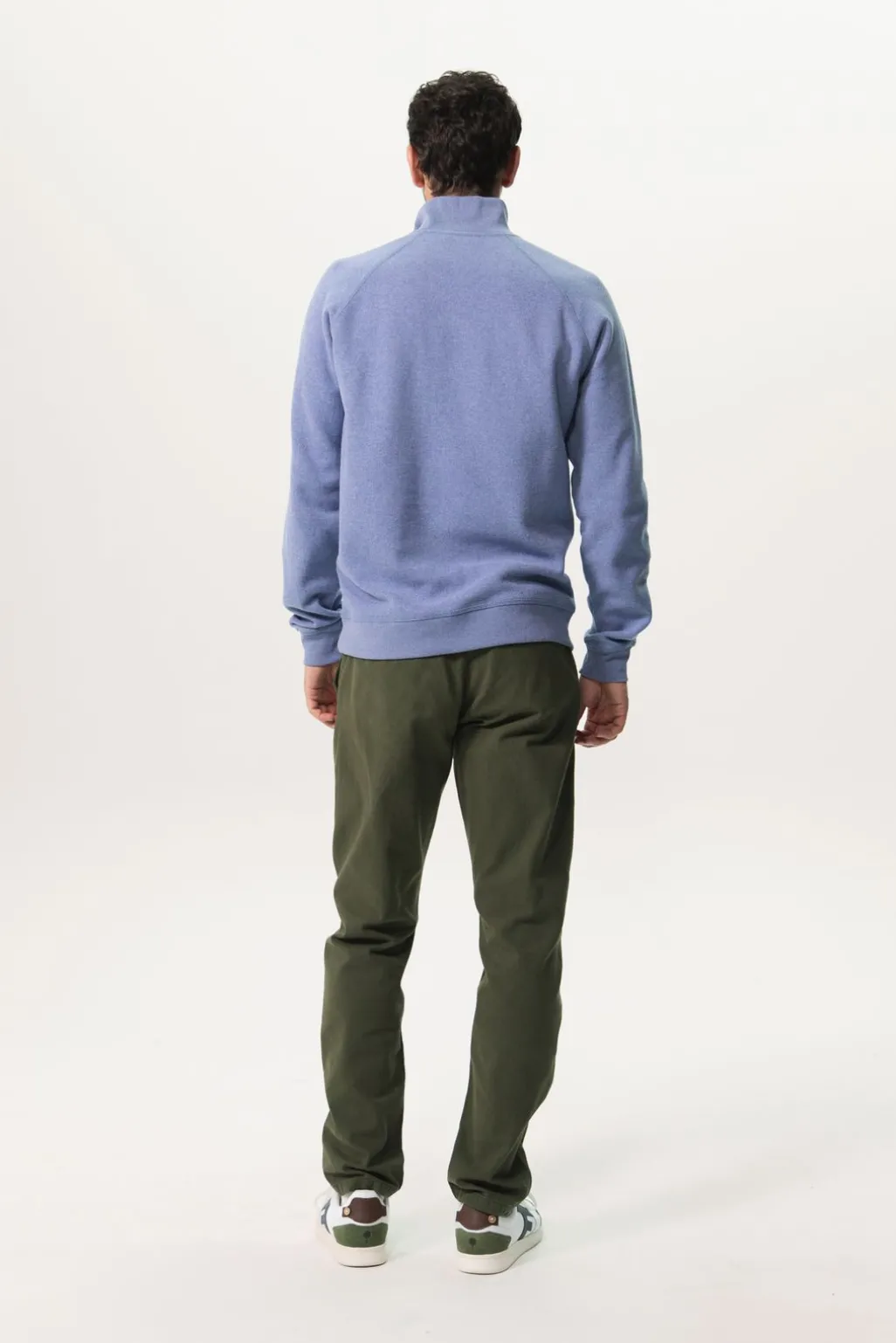 Blauwe sweater met rits