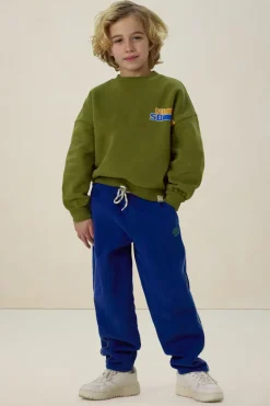 Blauwe sweatpants met strepen