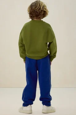 Blauwe sweatpants met strepen