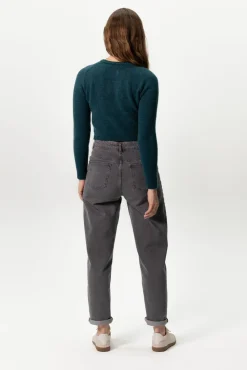 Bora donkergrijze high waist tapered jeans