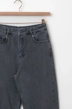Bora donkergrijze high waist tapered jeans