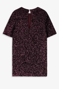 Bordeaux rode jurk met pailletten