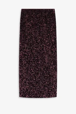 Bordeaux rode maxi rok met pailletten
