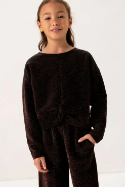 Bronskleurige broek met lurex