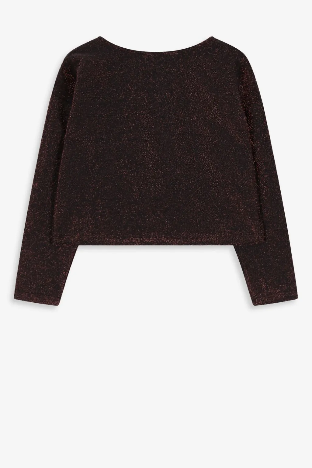 Bronskleurige longsleeve met knoopdetail