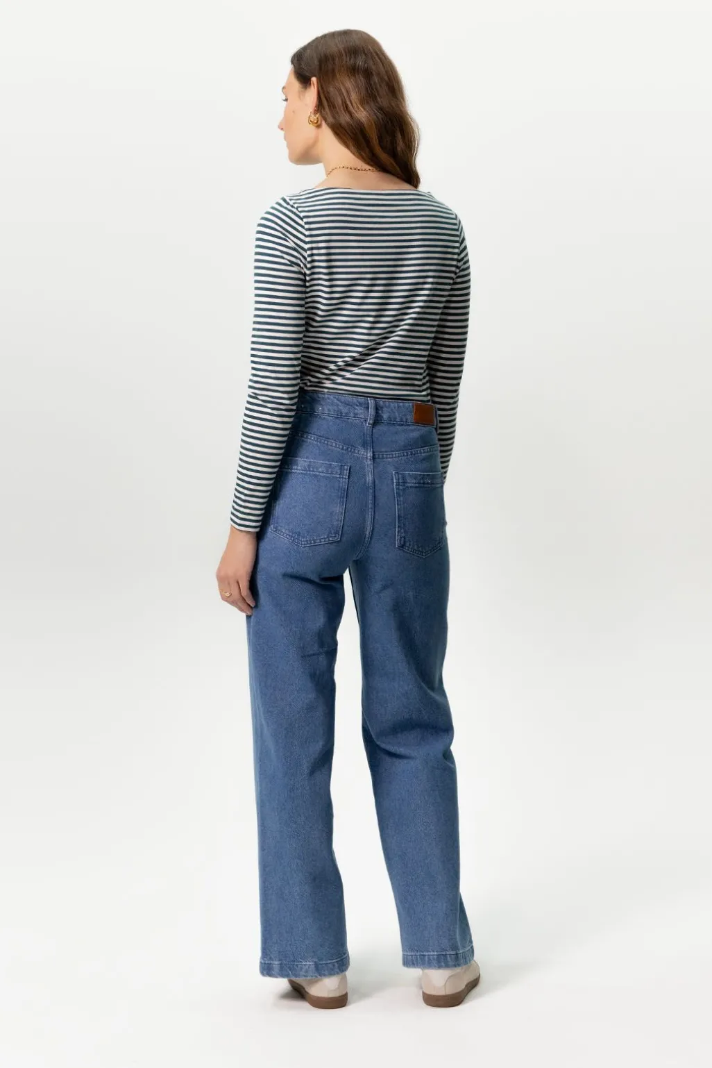 Brovary blauwe high waist wide leg jeans