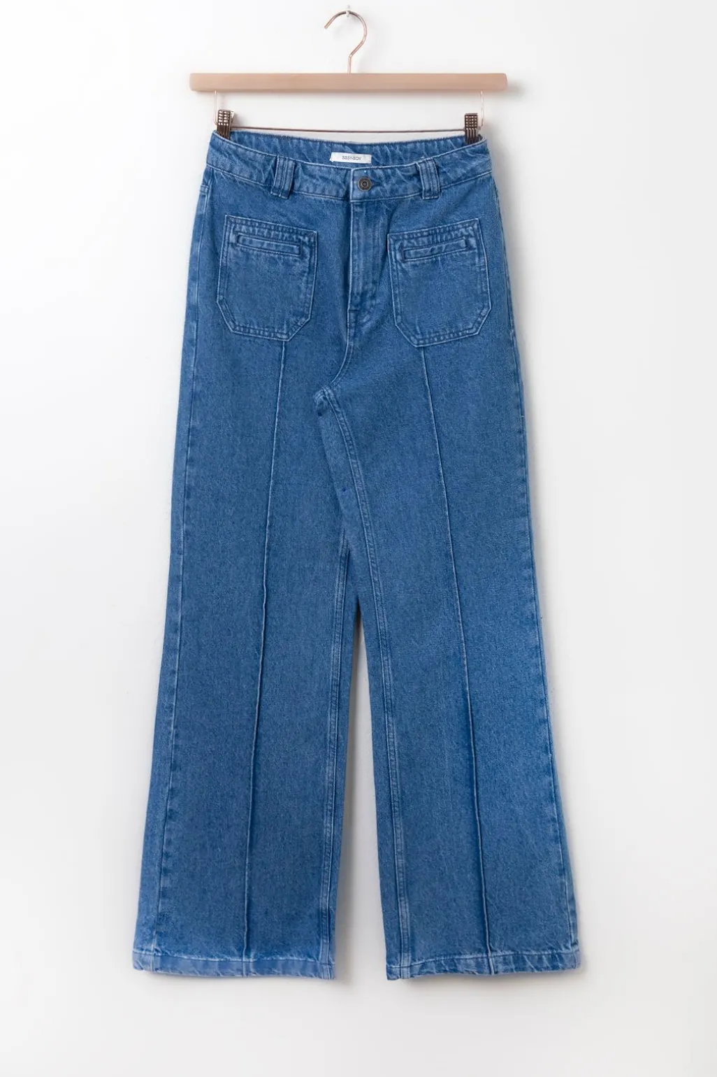 Brovary blauwe high waist wide leg jeans