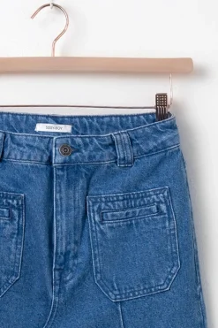 Brovary blauwe high waist wide leg jeans