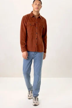 Bruin corduroy overhemd