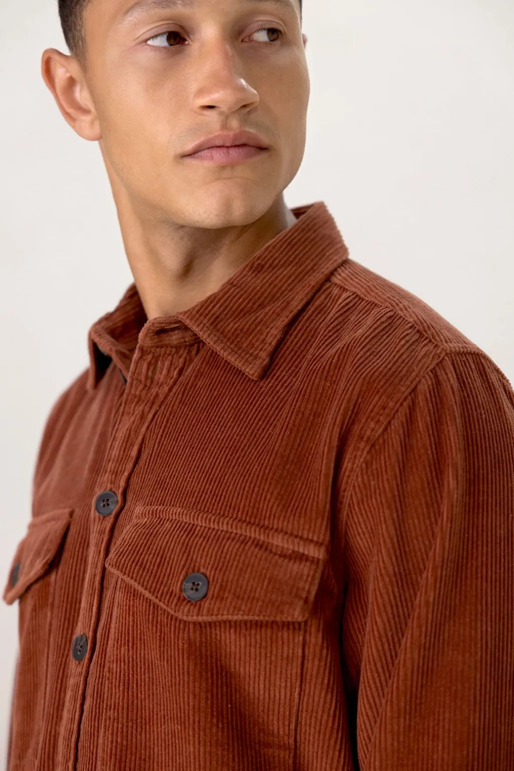 Bruin corduroy overhemd