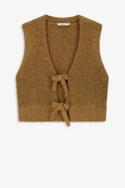 Bruin gebreid gilet