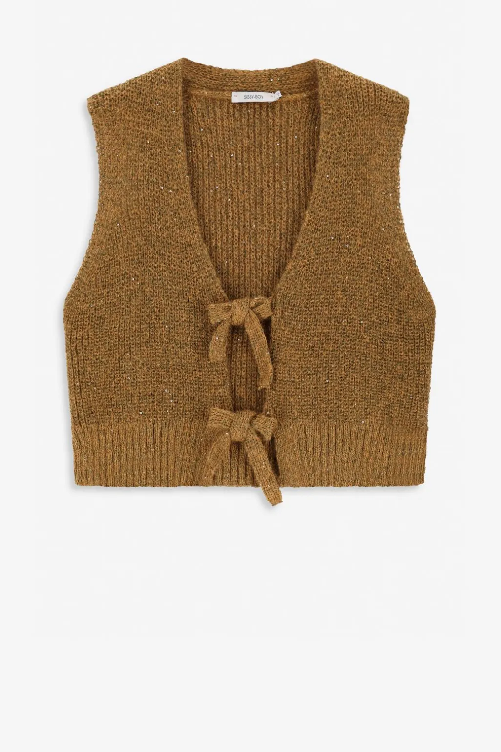 Bruin gebreid gilet