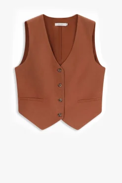 Bruin linnen gilet