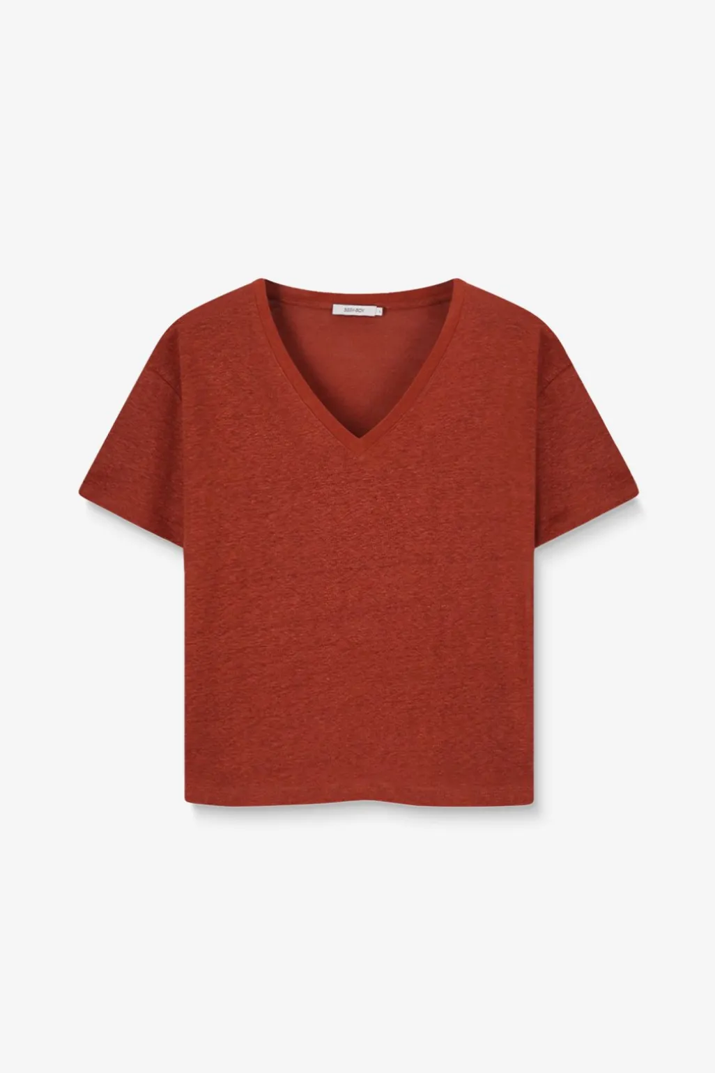 Bruin linnen T-shirt