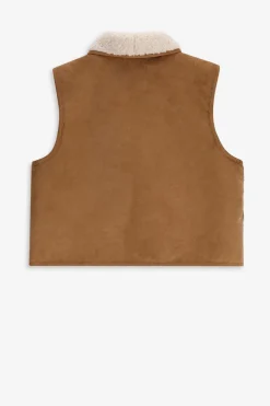 Bruin reversible teddy gilet
