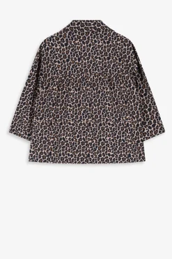 Bruine blouse met leopard print