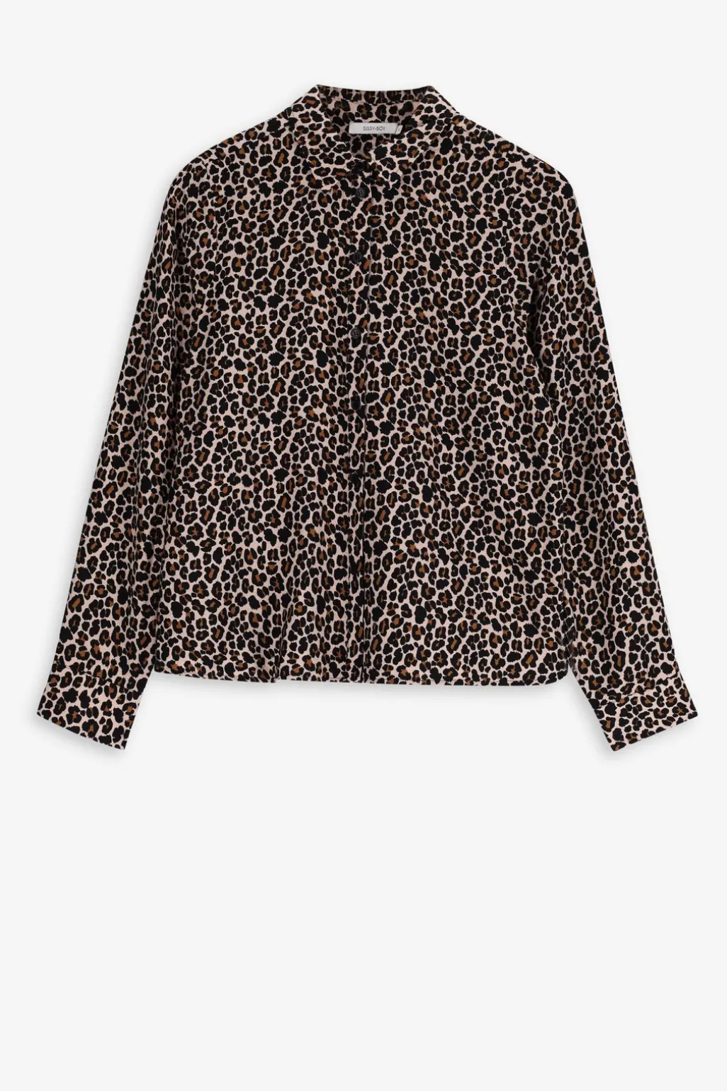Bruine blouse met leopard print