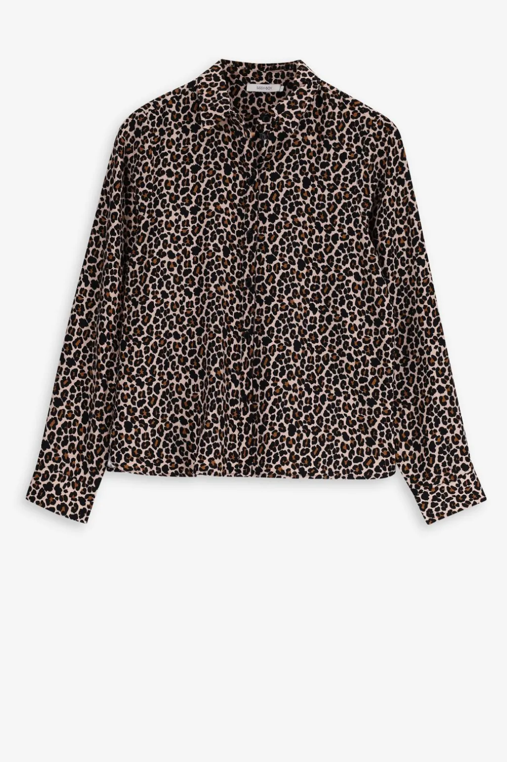 Bruine blouse met leopard print