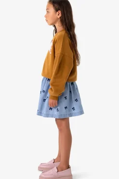 Bruine cropped sweater met artwork