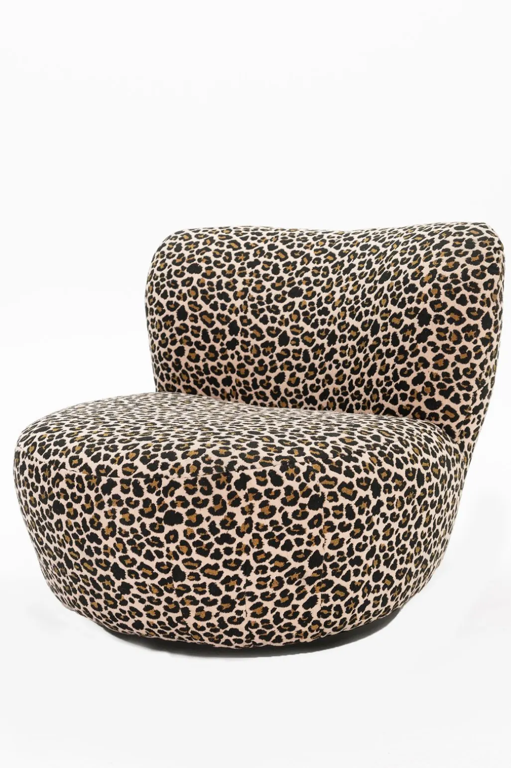 Bruine draaifauteuil met leopard print