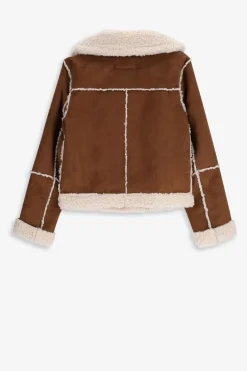 Bruine faux lammy jas