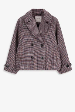 Bruine geruite trenchcoat