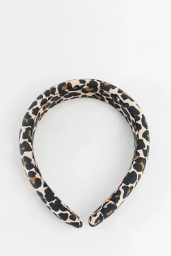 Bruine haarband met leopard print