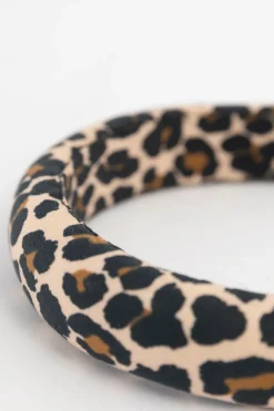 Bruine haarband met leopard print