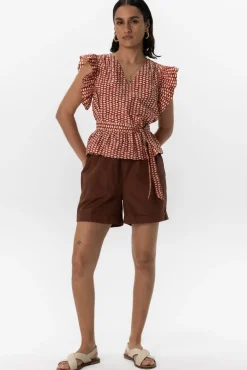 Bruine high waist poplin shorts