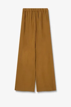 Bruine high waist wide leg broek