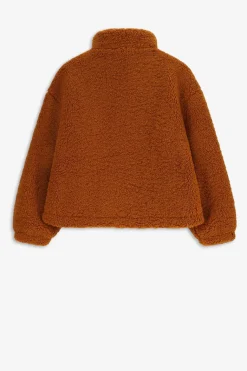 Bruine korte teddy jas