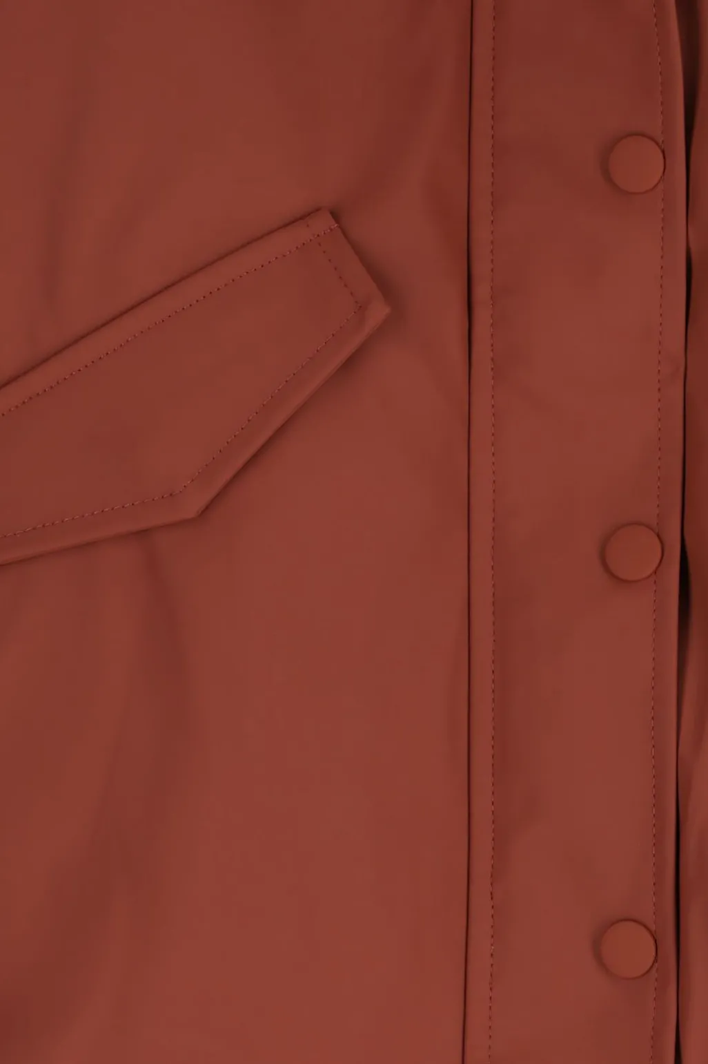 Bruine lange regenjas met colorblock