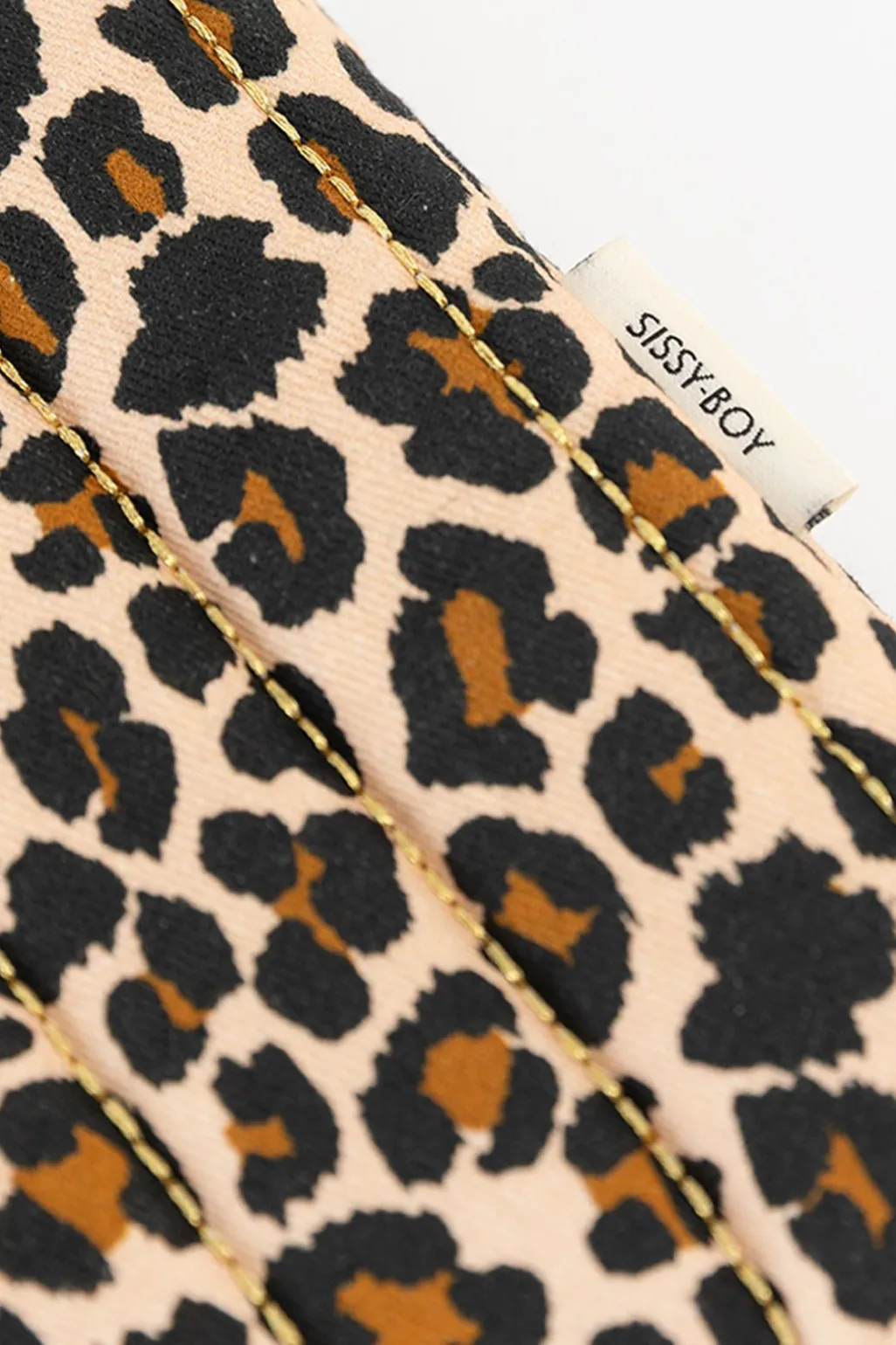 Bruine laptophoes met leopard print