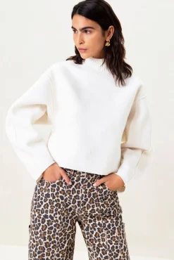 Bruine mid waist balloon leg jeans met leopard print