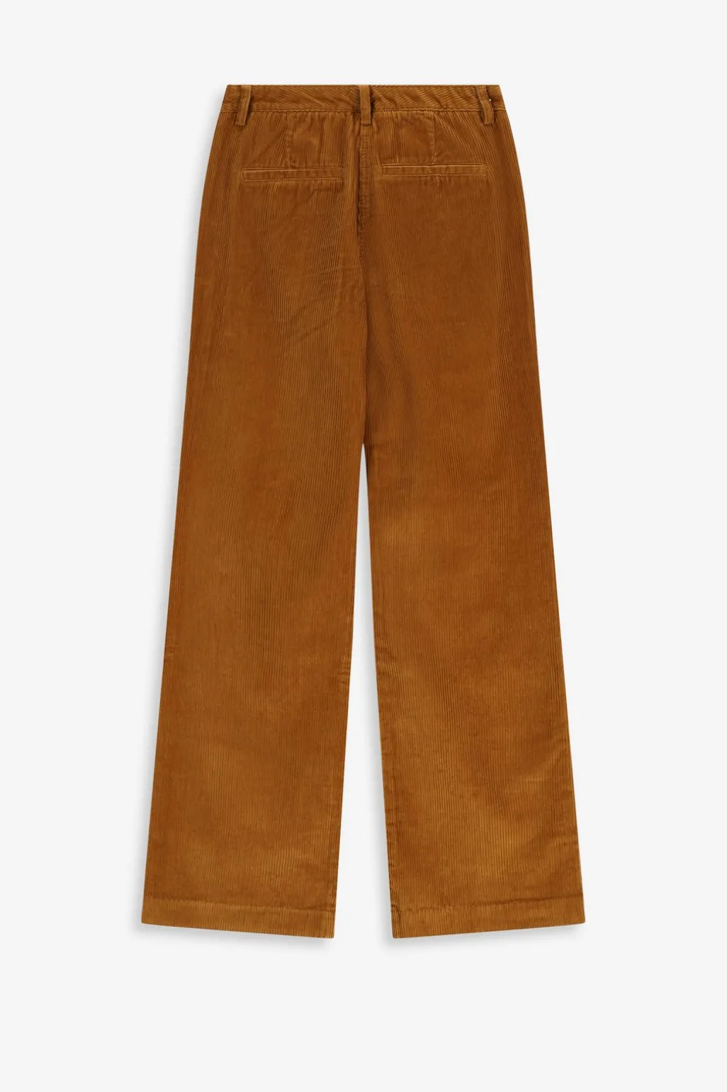 Bruine mid waist wide leg corduroy broek