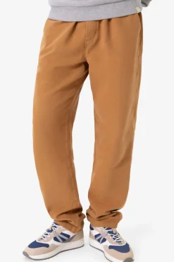 Bruine mid-rise katoenen broek met aantrekkoord