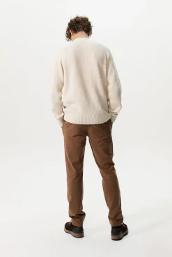 Bruine mid-rise katoenen chino