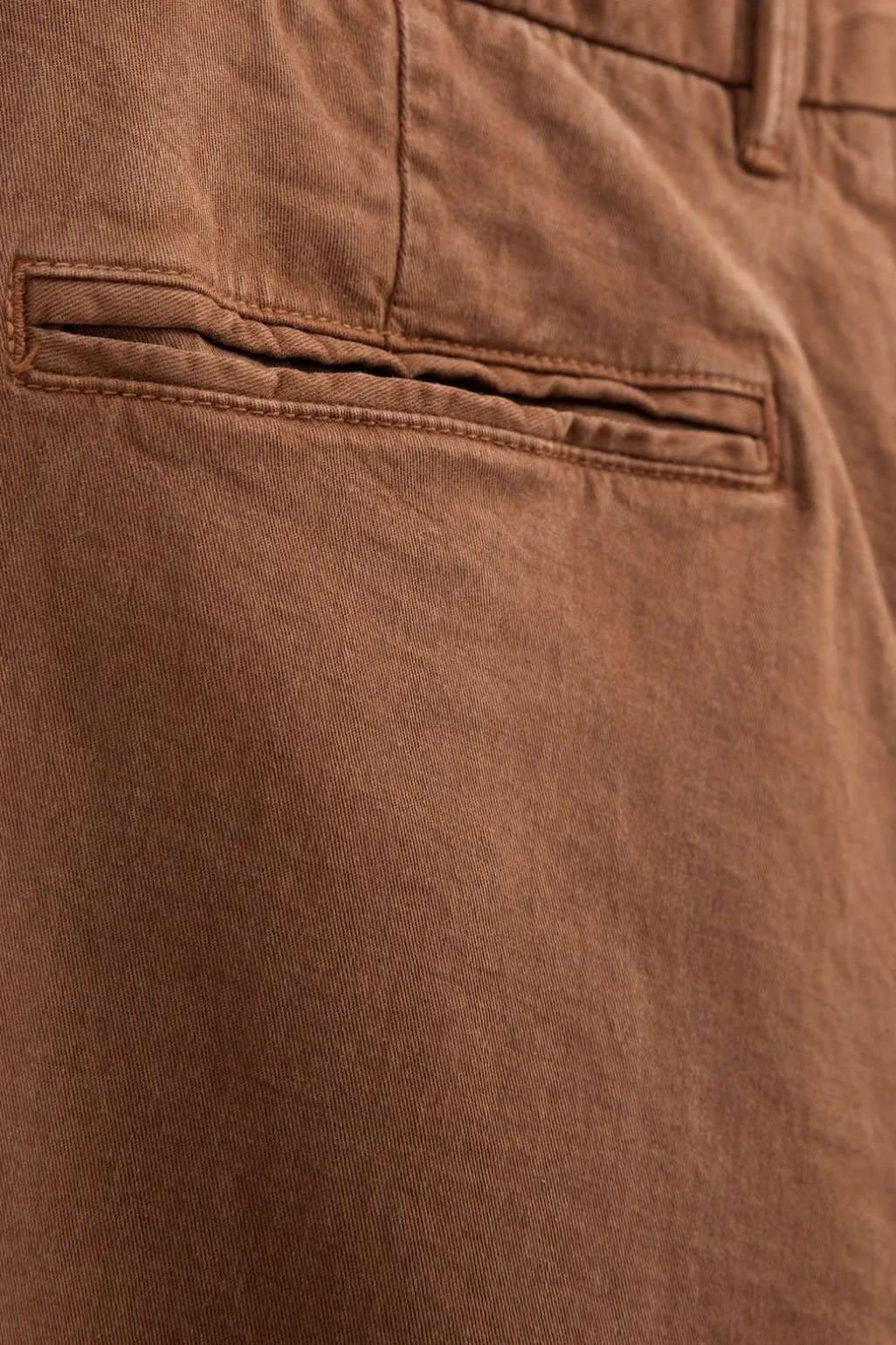 Bruine mid-rise katoenen chino