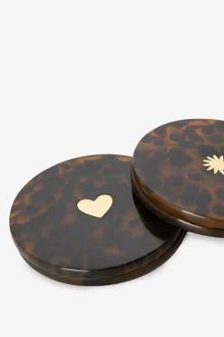 Bruine onderzetters met leopard print