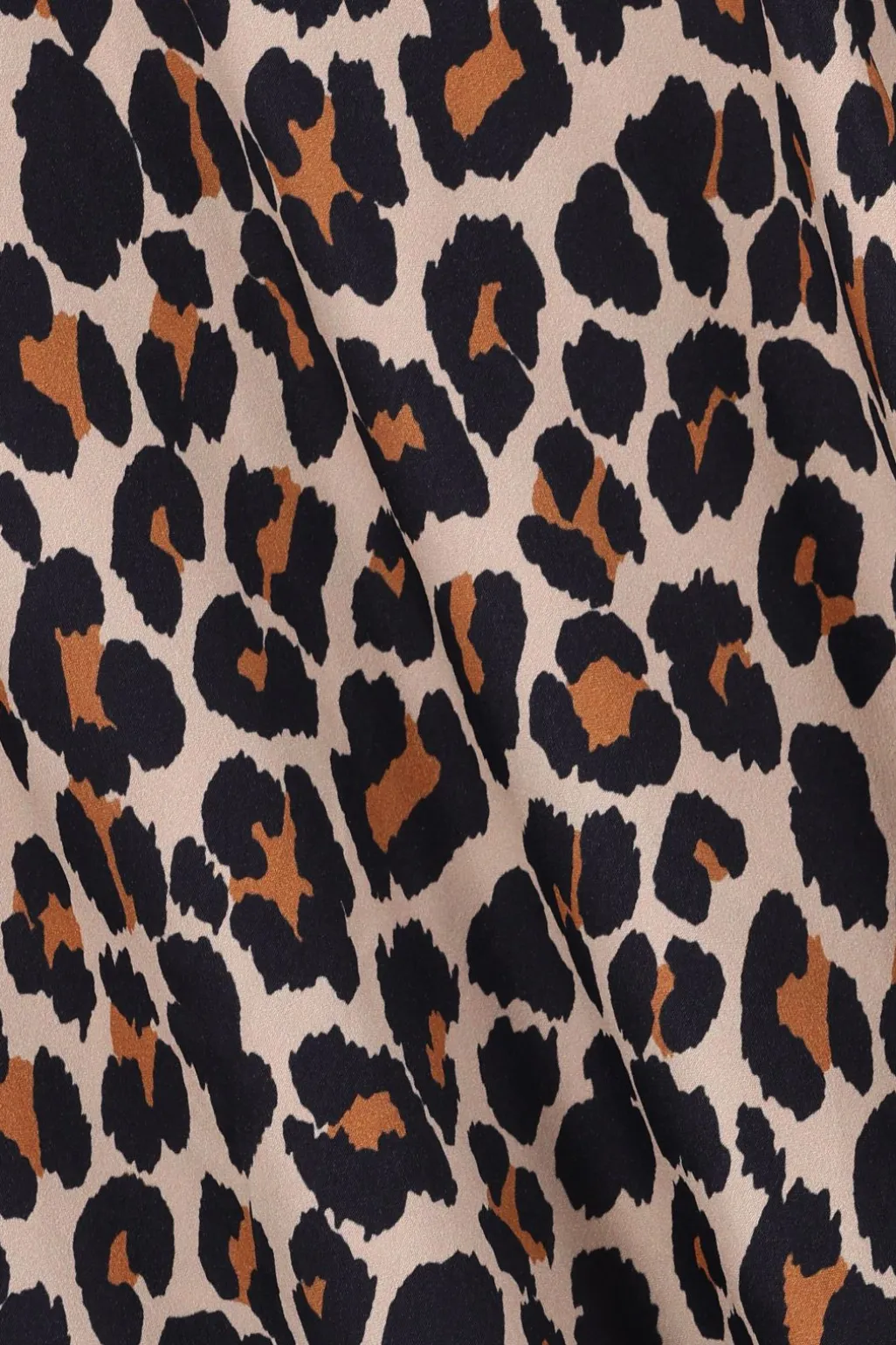 Bruine satijnen rok met leopard print