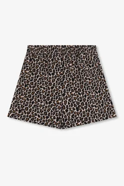 Bruine short met leopard print