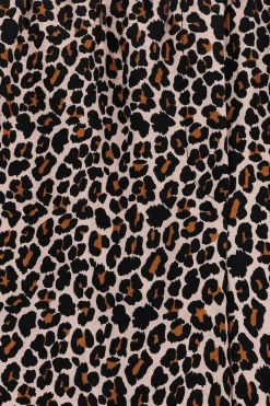 Bruine short met leopard print