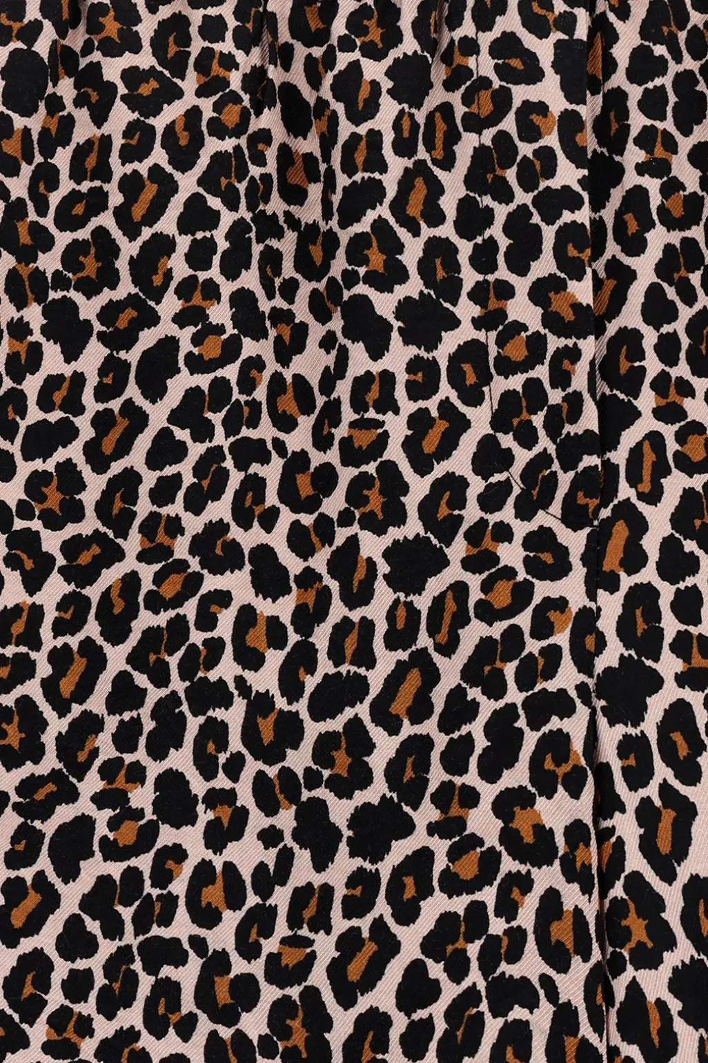 Bruine short met leopard print