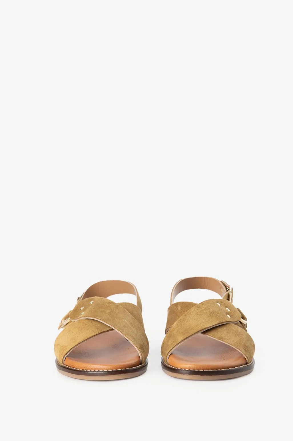 Bruine suède sandalen