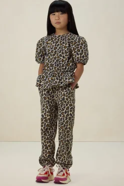Bruine top met leopard print